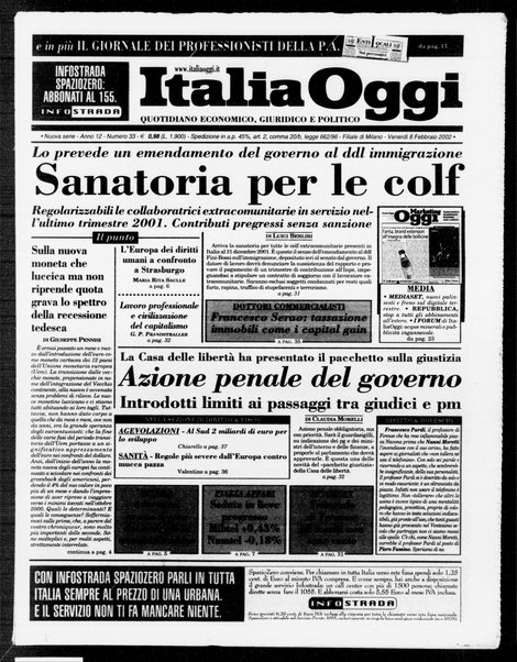 Italia oggi : quotidiano di economia finanza e politica